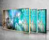Blue and Green Abstract Tempered Glass Wall Art