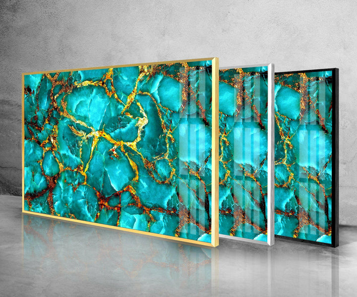 Luxuriöser Marmor mit goldenen Adern, Glaswandkunst