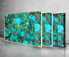 Green Gold Marble Decor Tempered Glass Wall Art