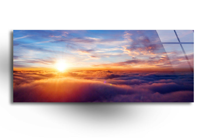 Dreamy Sunset Sky Glass Wall Art, print picture on glass, Tempered Glass Wall Art
