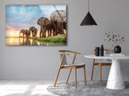 Safari Animal Elephant Tempered Glass Wall Art