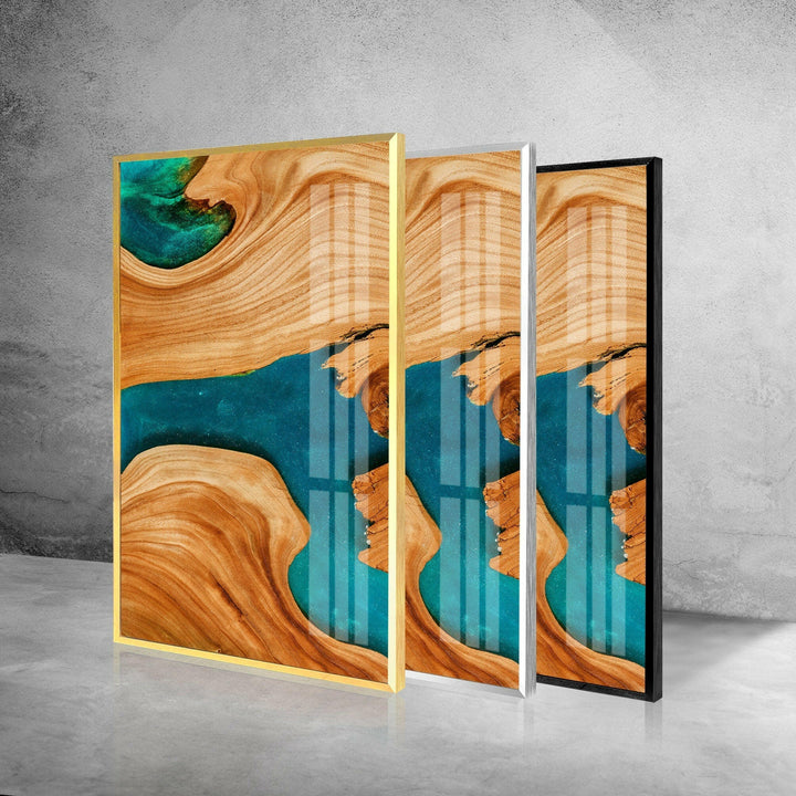 Wooden Patterned Abstract Glass Wall Art, custom glass photo prints, large glass prints