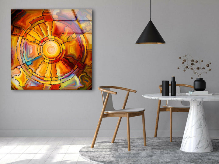 Orange Fractal Art Glass Wall Art glass image printing, glass prints from photos
