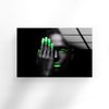 Neon Woman Face Tempered Glass Wall Art