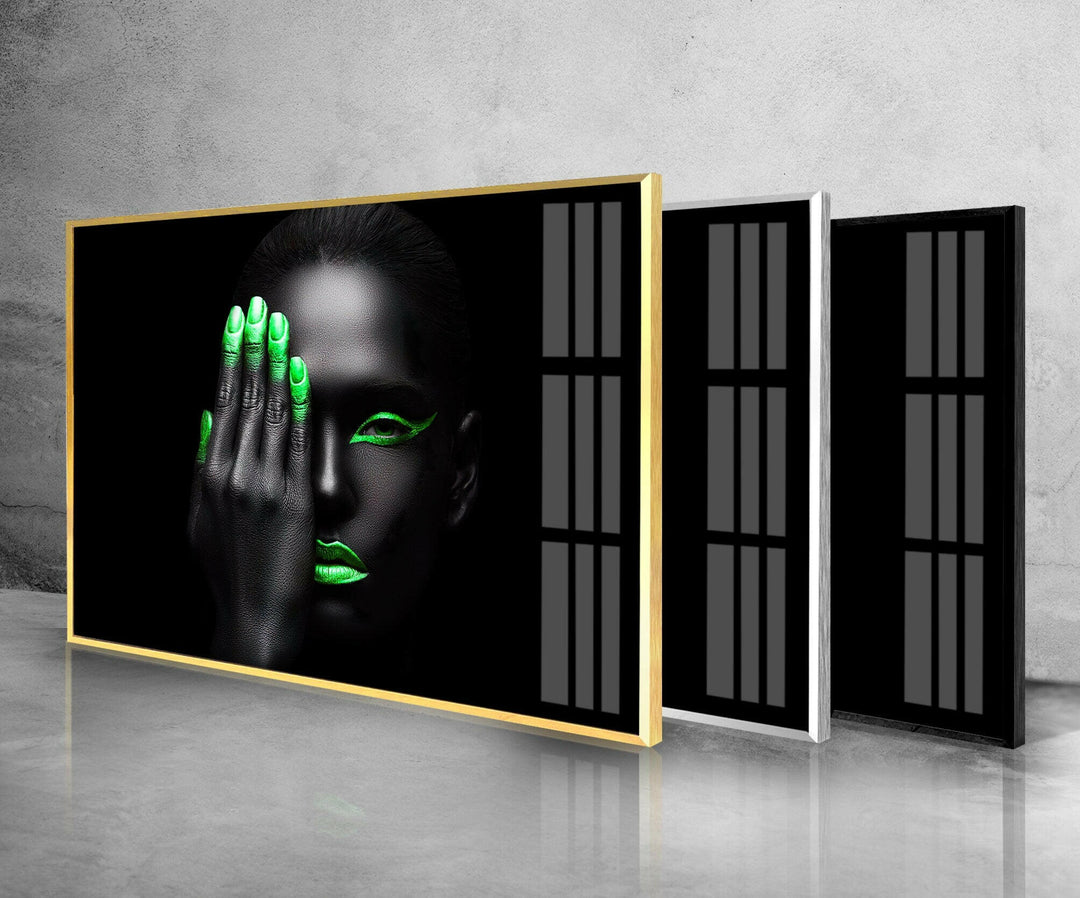 Neon Woman Face Tempered Glass Wall Art - MyPhotoStation