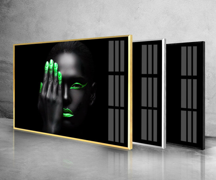 Neon Woman Face Tempered Glass Wall Art - MyPhotoStation