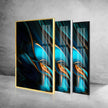 Set of Dark Abstract Tempered Glass Wall Art