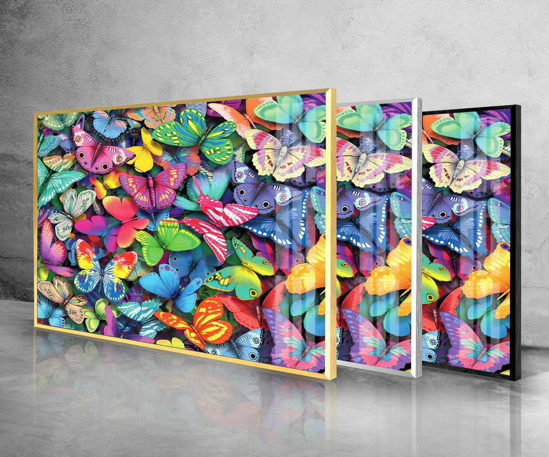 Colorful Butterflies Glass Wall Art Glass Printing Wall Art, Print photos on glass