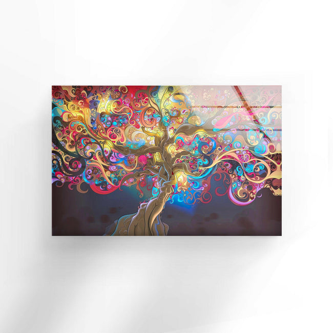 3D Abstract Tempered Glass Wall Art
