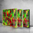 Green and Red Stained Tempered Glass Wall Art
