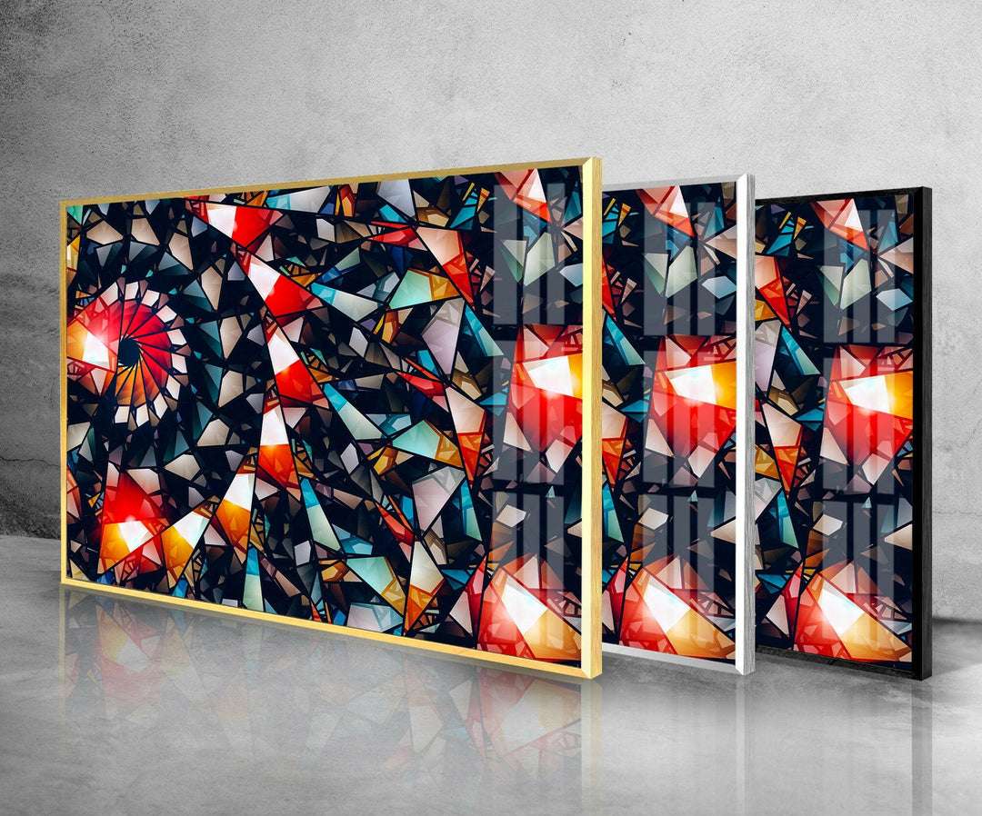 Fractal Abstract Red Glass Wall Art picture on glass wall art, photos printed on glass