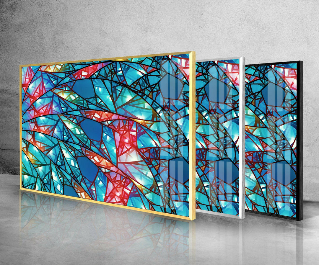 Blue Stained Abstract Glass Wall Art glass photo prints, glass picture prints