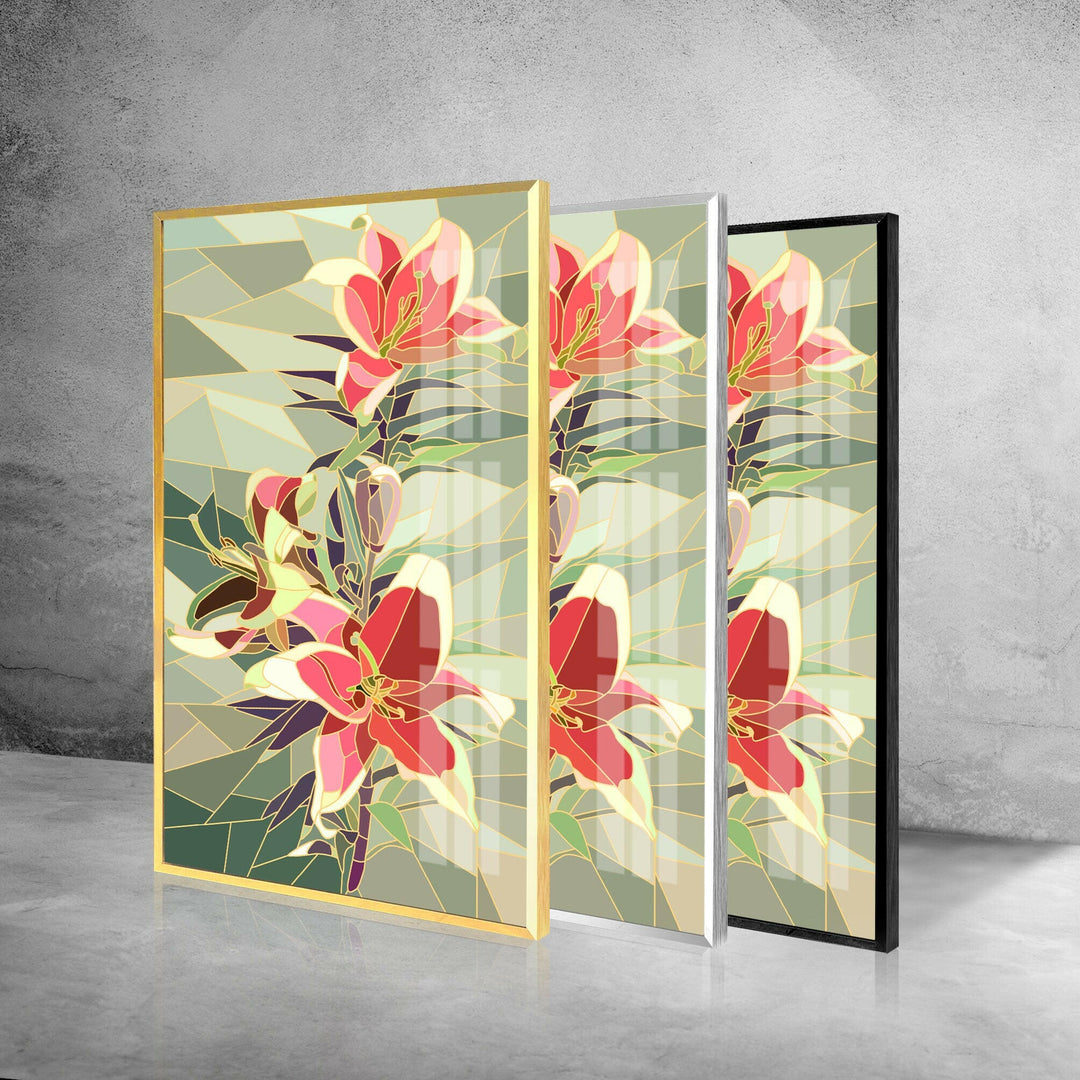 Lily Mosaic Glass Wall Art glass art painting, glass art for the Wall