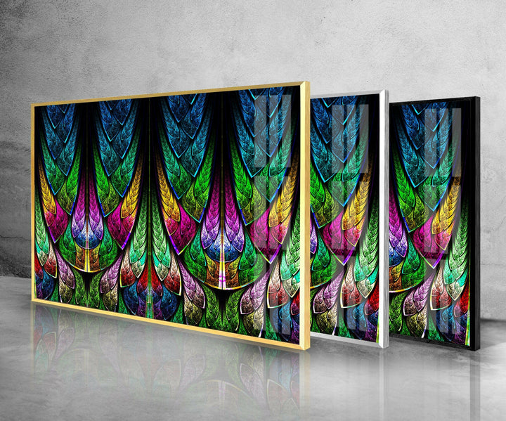 Fraktale Buntglas-Wandkunst