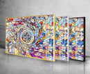 Pink and Blue Stained Tempered Glass Wall Art