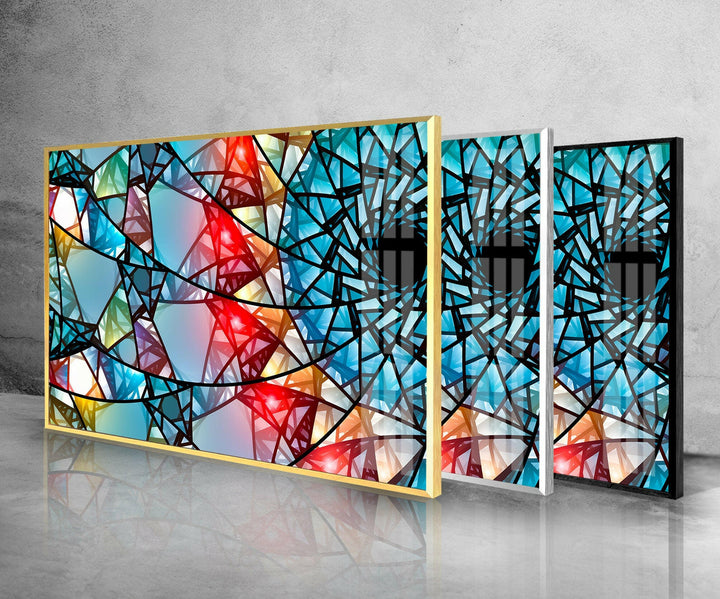 Colorful Mosaic Art Glass Wall Art glass pictures for Wall, glass prints wall art