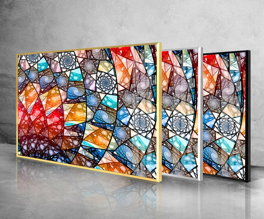 Colors with Fractal Art Glass Wall Art print on glass, glass printed photos