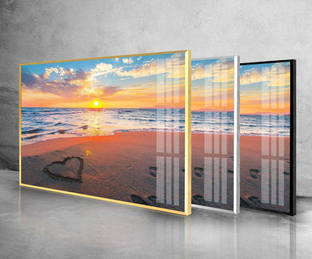 Sunset Over the Waves – A Warm and Relaxing Beach Glass Artwork

