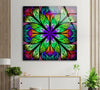 Fractal Flower in Glass Window Tempered Glass Wall Art