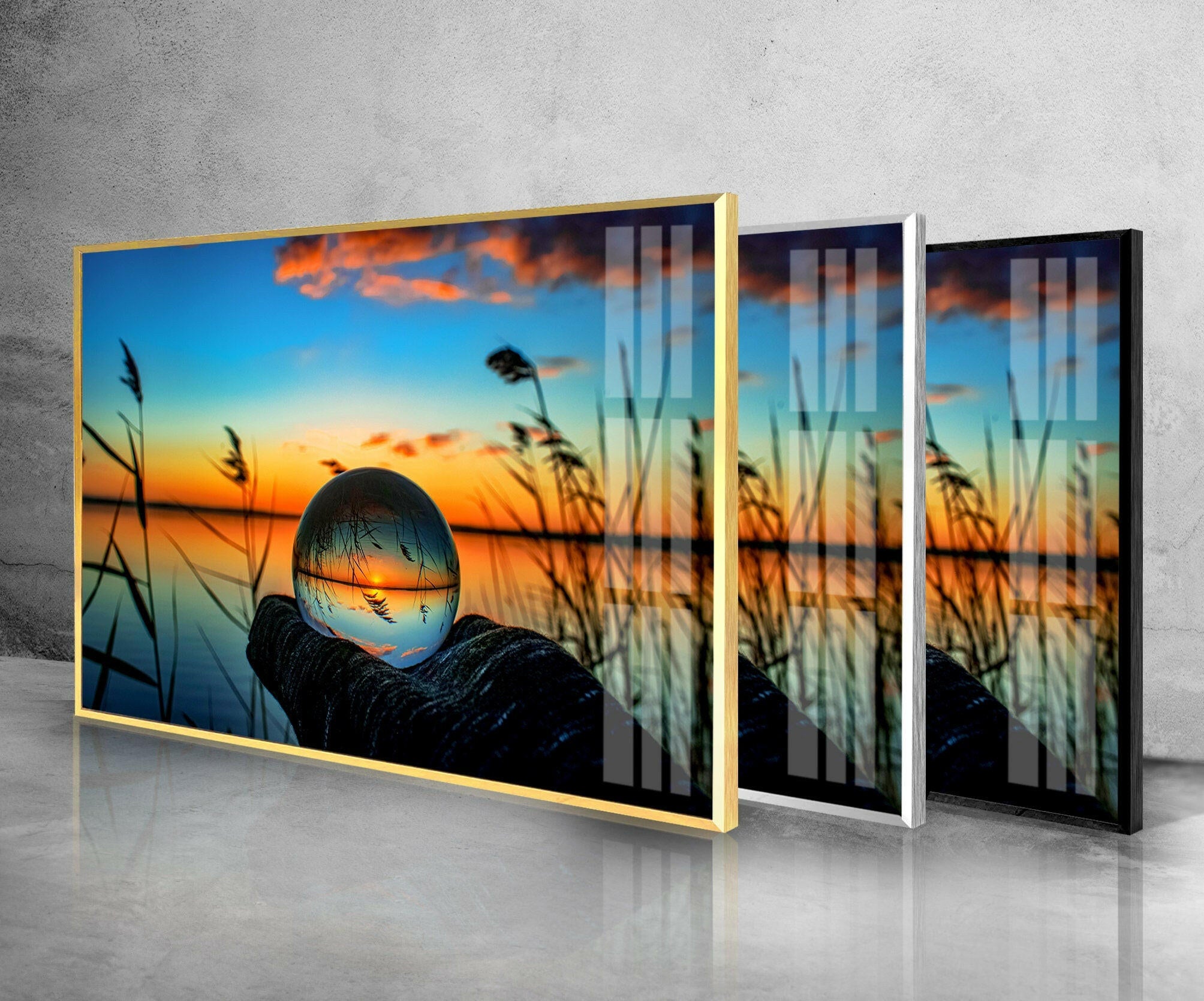 Lake Landscape Tempered Glass Wall Art
