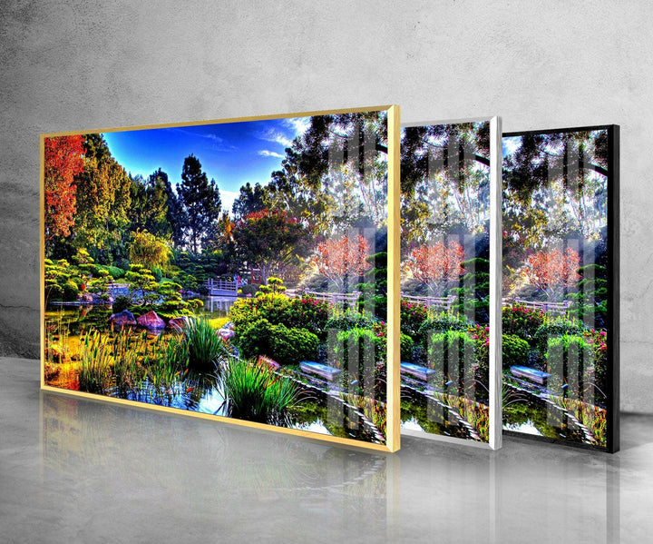 Nature Lake Landscape Glass Wall Art             glass wall decor, glass wall art decor