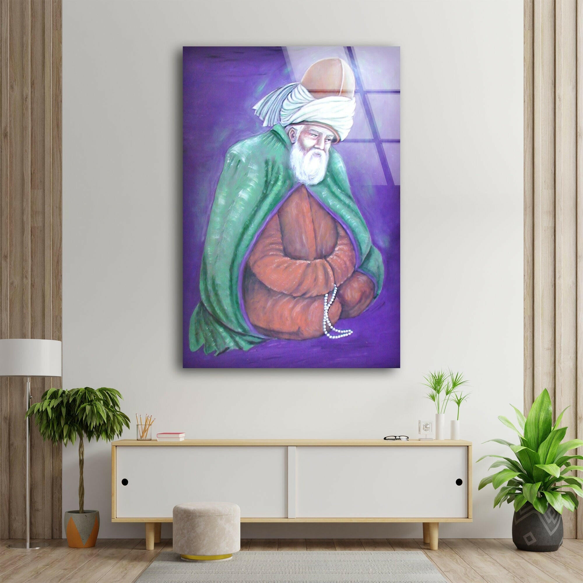 Rumi Mevlana Tempered Glass Wall Art