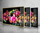 Orchid Flower Purple Tempered Glass Wall Art
