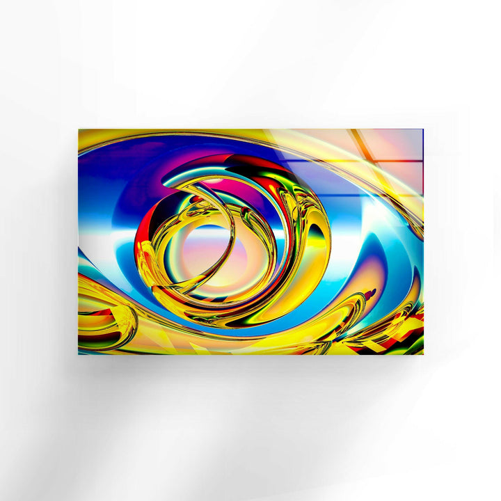 Golden Fractal Abstract Glass Wall Art stained glass wall art, stained glass wall decor
