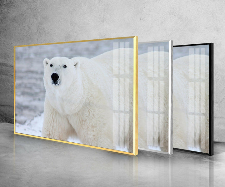 Polar Bear Glass Wall Art             glass wall decor, glass wall art decor