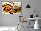 Yellow Modern Fractal Art Tempered Glass Wall Art