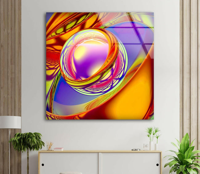 Colored Abstract Tempered Glass Wall Art