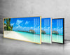 Panoramic Tropical Beach Tempered Glass Wall Art