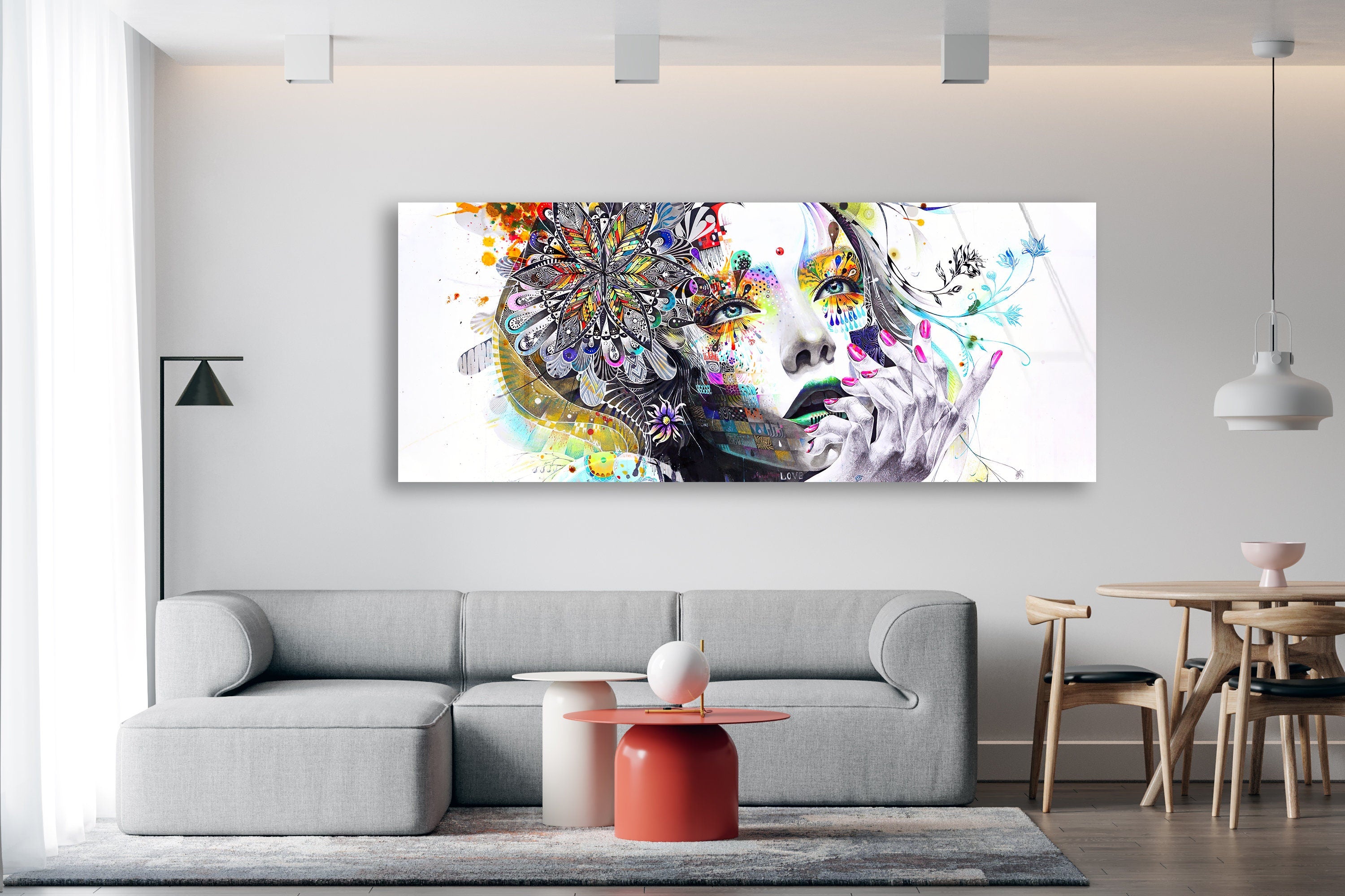 Cool Woman Abstract Tempered Glass Wall Art