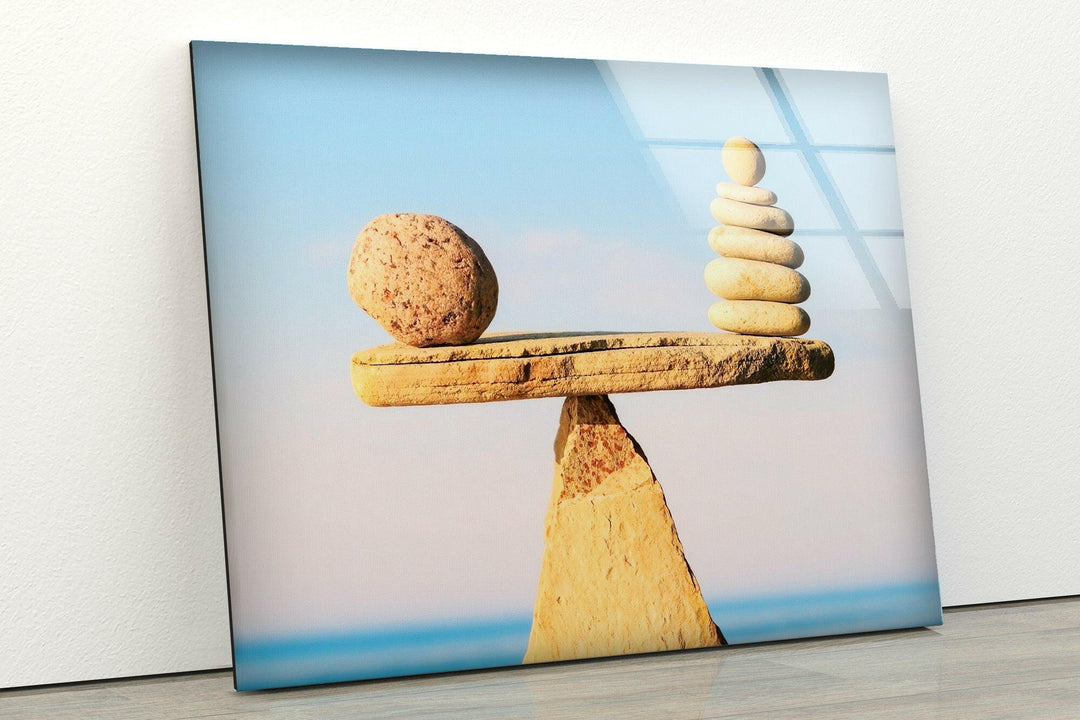 Zen Spa Stone Balance Cool Glass Art & Print on Glass