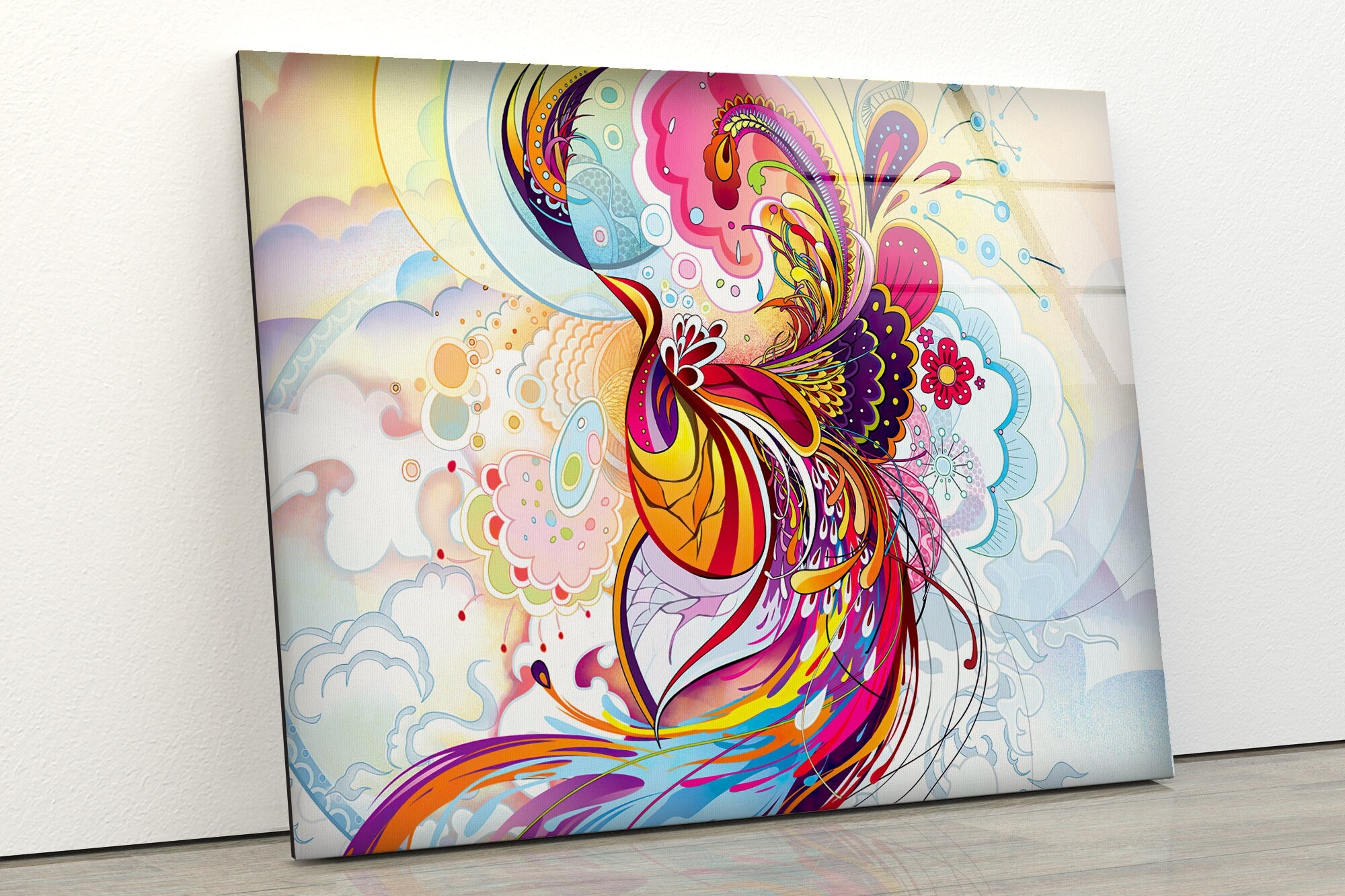 Colorful Abstract Tempered Glass Wall Art