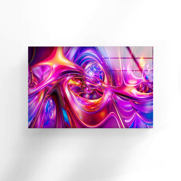 Purple Abstract Swirl Glass Photo Prints & Purple Abstract