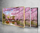 Japanese Nature View Tempered Glass Wall Art