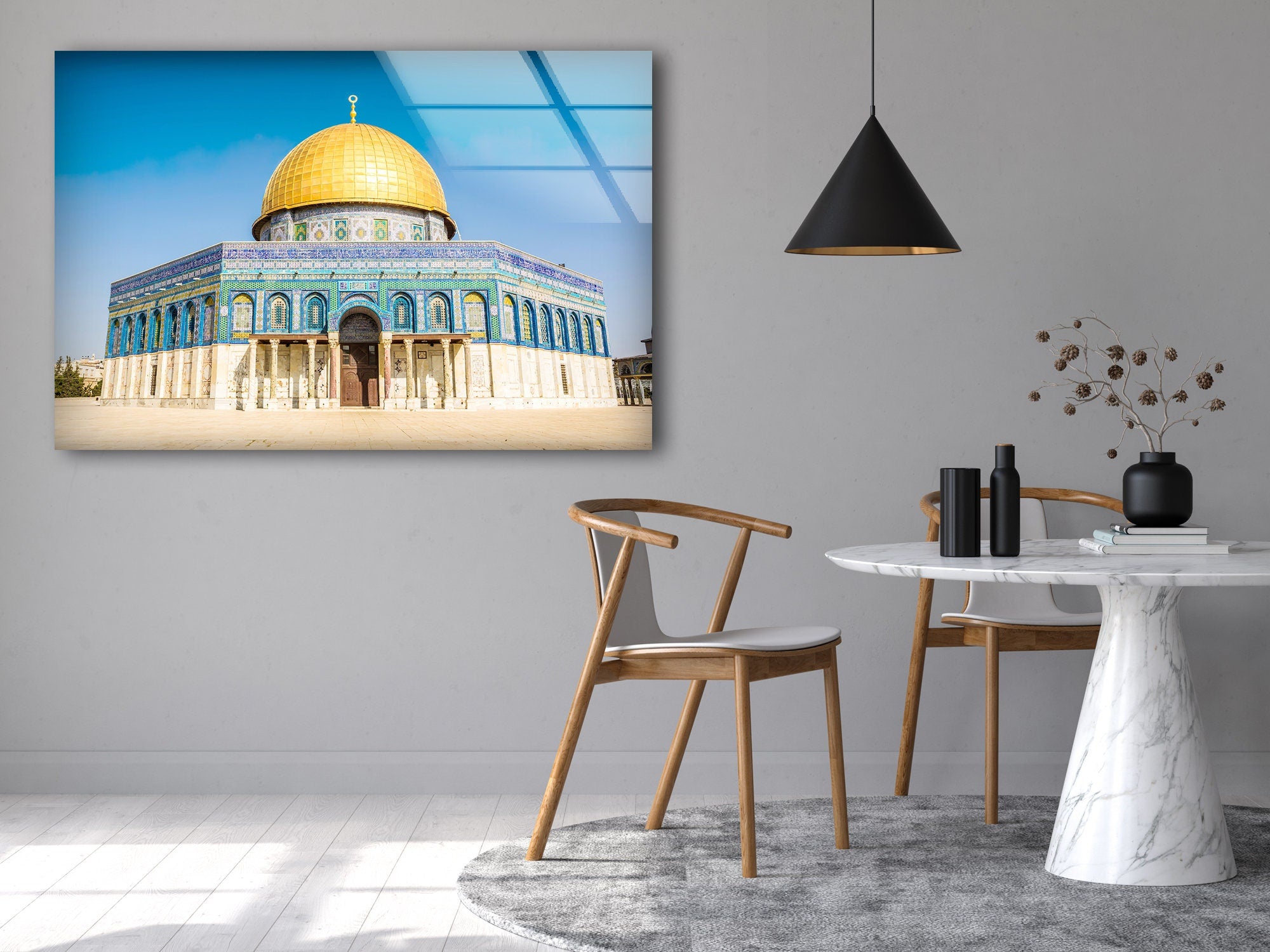 Islamic Decor Dome of the Rock Tempered Glass Wall Art