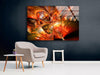 Red Abstract Tempered Glass Wall Art