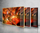 Red Abstract Tempered Glass Wall Art