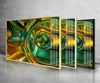 Green Fractal Abstract Tempered Glass Wall Art