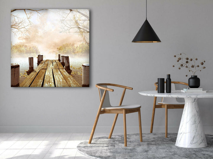 Pier By The Lake Glass Wall Art glass image printing, glass prints from photos
