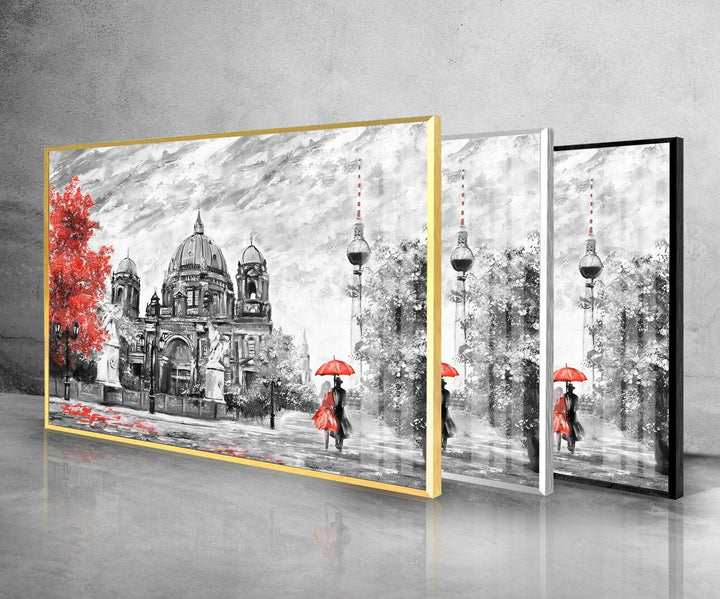 Berlin Street View Glass Wall Art, custom glass pictures, glass art prints