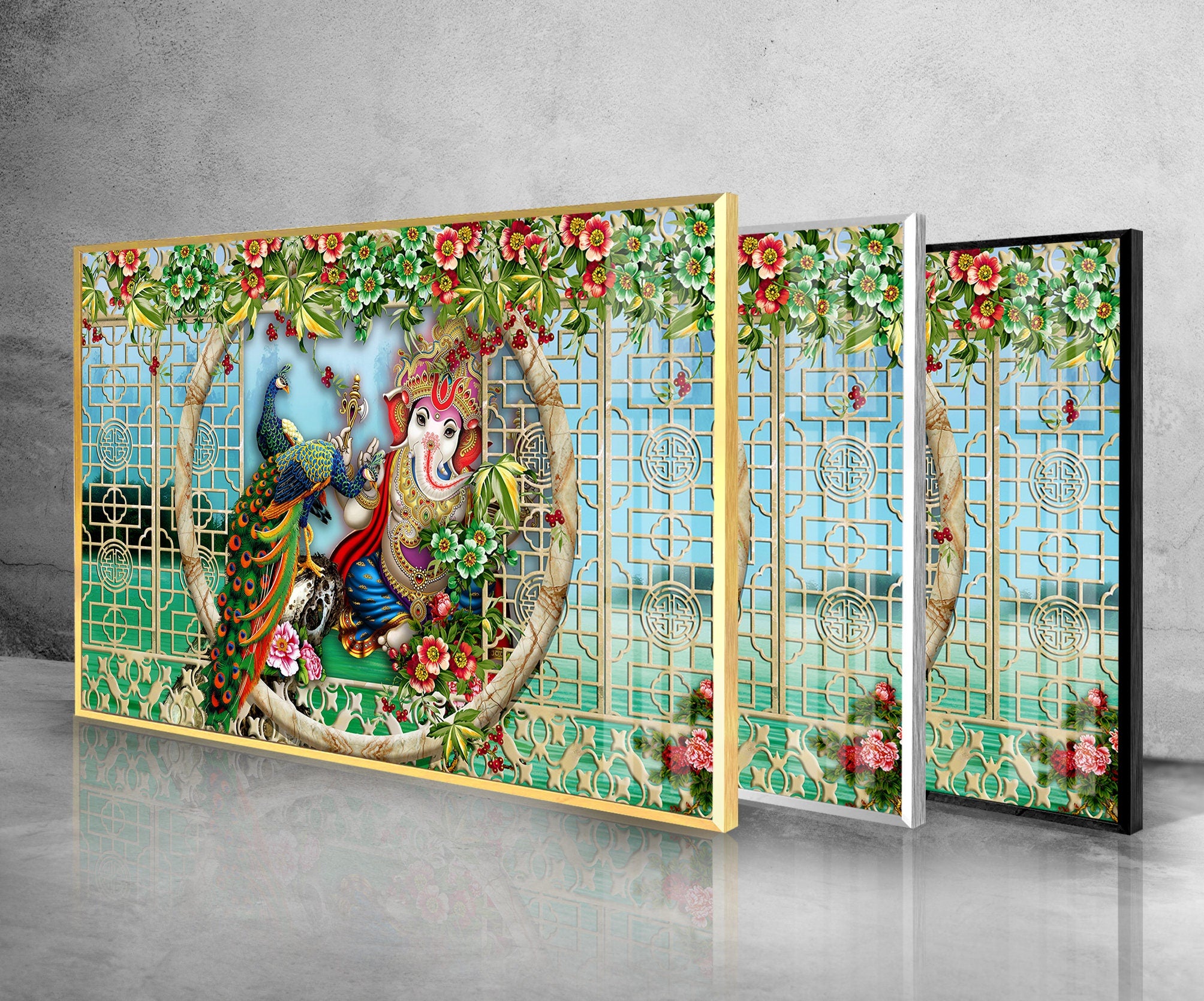 Peacock Tempered Glass Wall Art