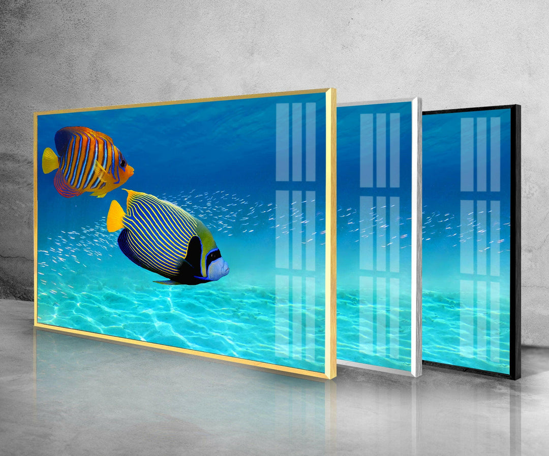 Unterwasserfische und Aquarium-Glaswandkunst
