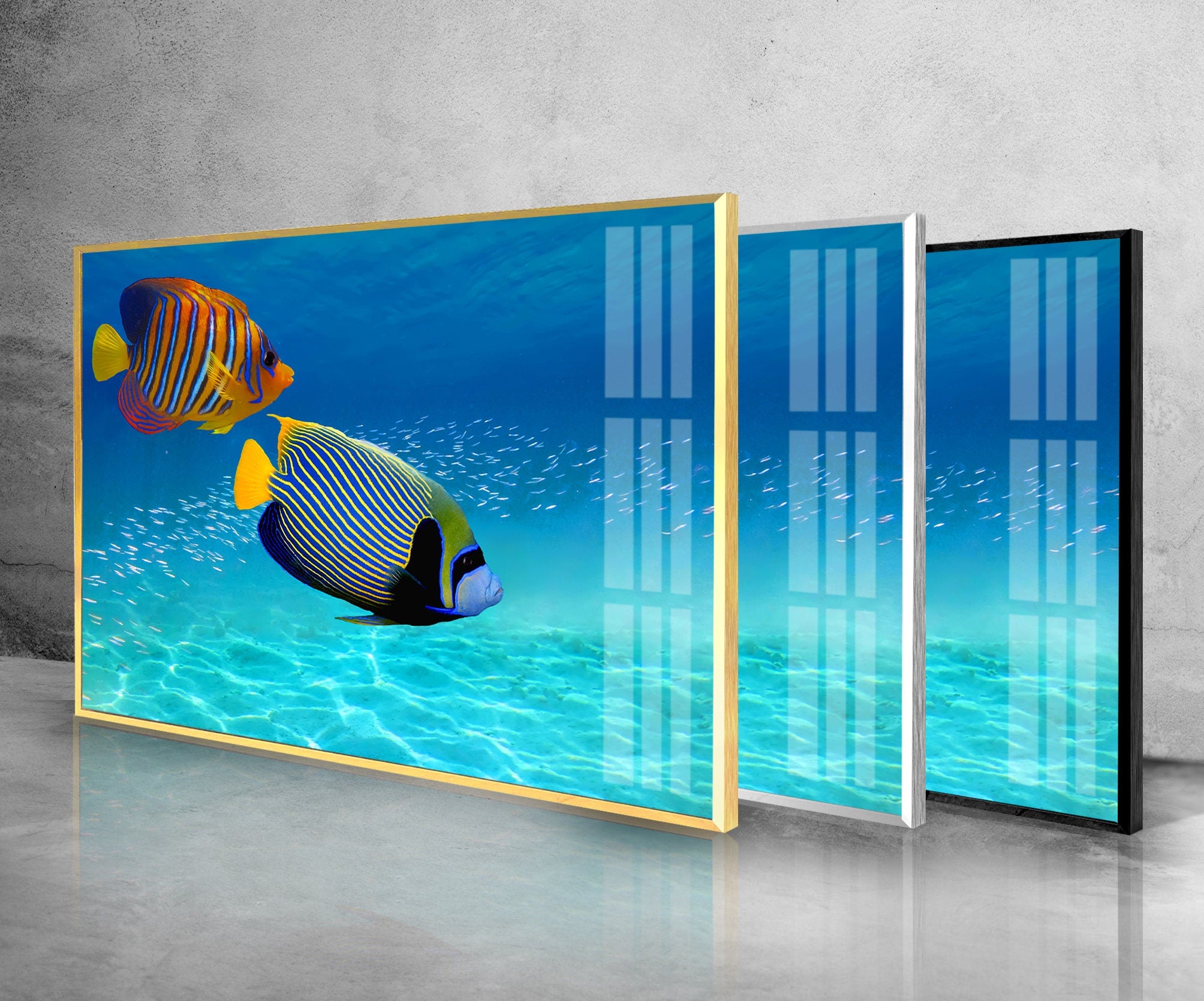 Fishes And Aquarium Tempered Glass Wall Art