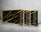 Gold Abstract Tempered Glass Wall Art