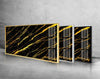 Gold Abstract Tempered Glass Wall Art