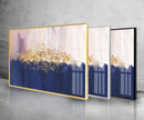 Gold Abstract Tempered Glass Wall Art