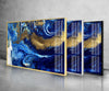 Marble Blue and Gold Tempered Glass Wall Art